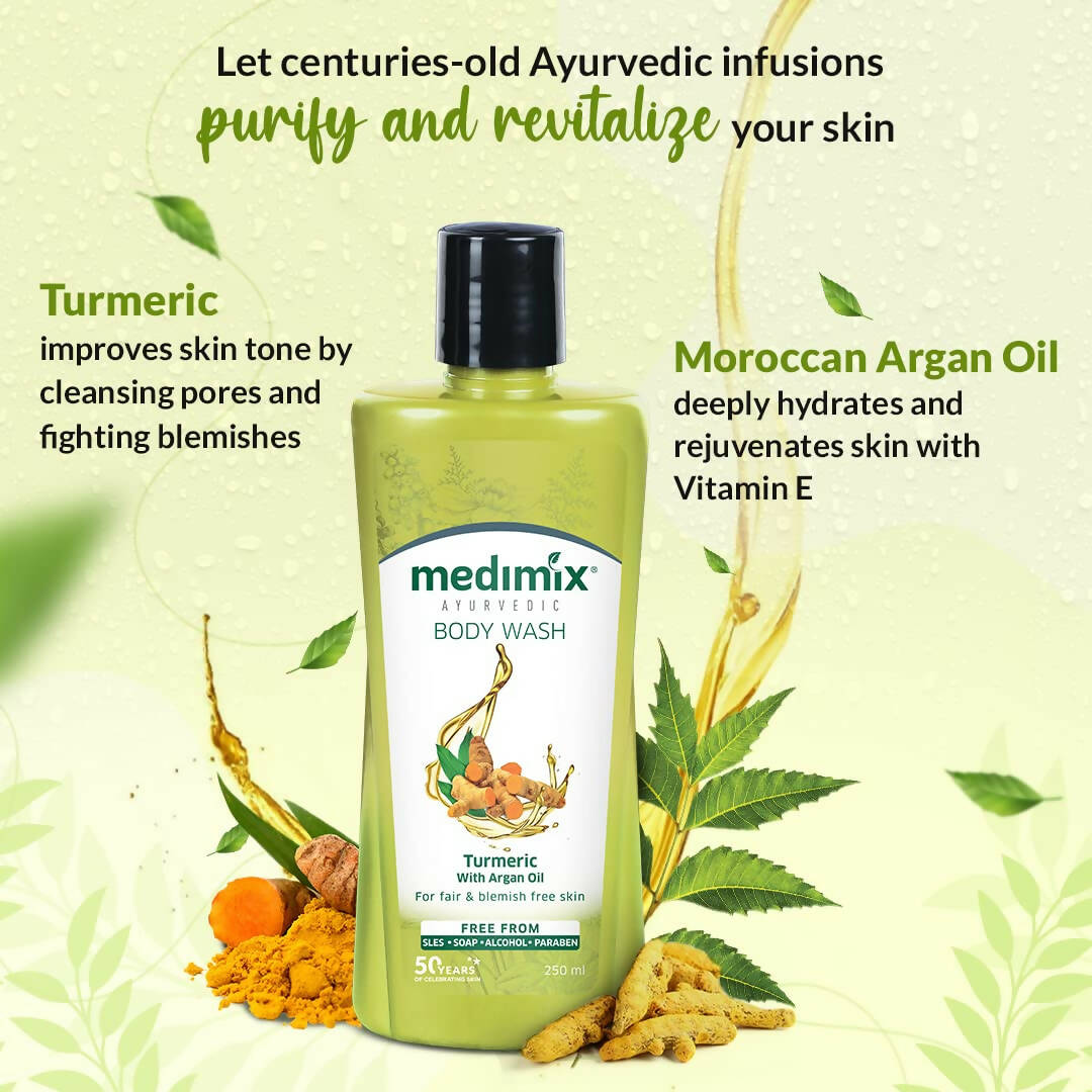 Medimix Ayurvedic Body Wash, Turmeric & Argan Oil, For Radiant, Blemish-Free & Nourished skin