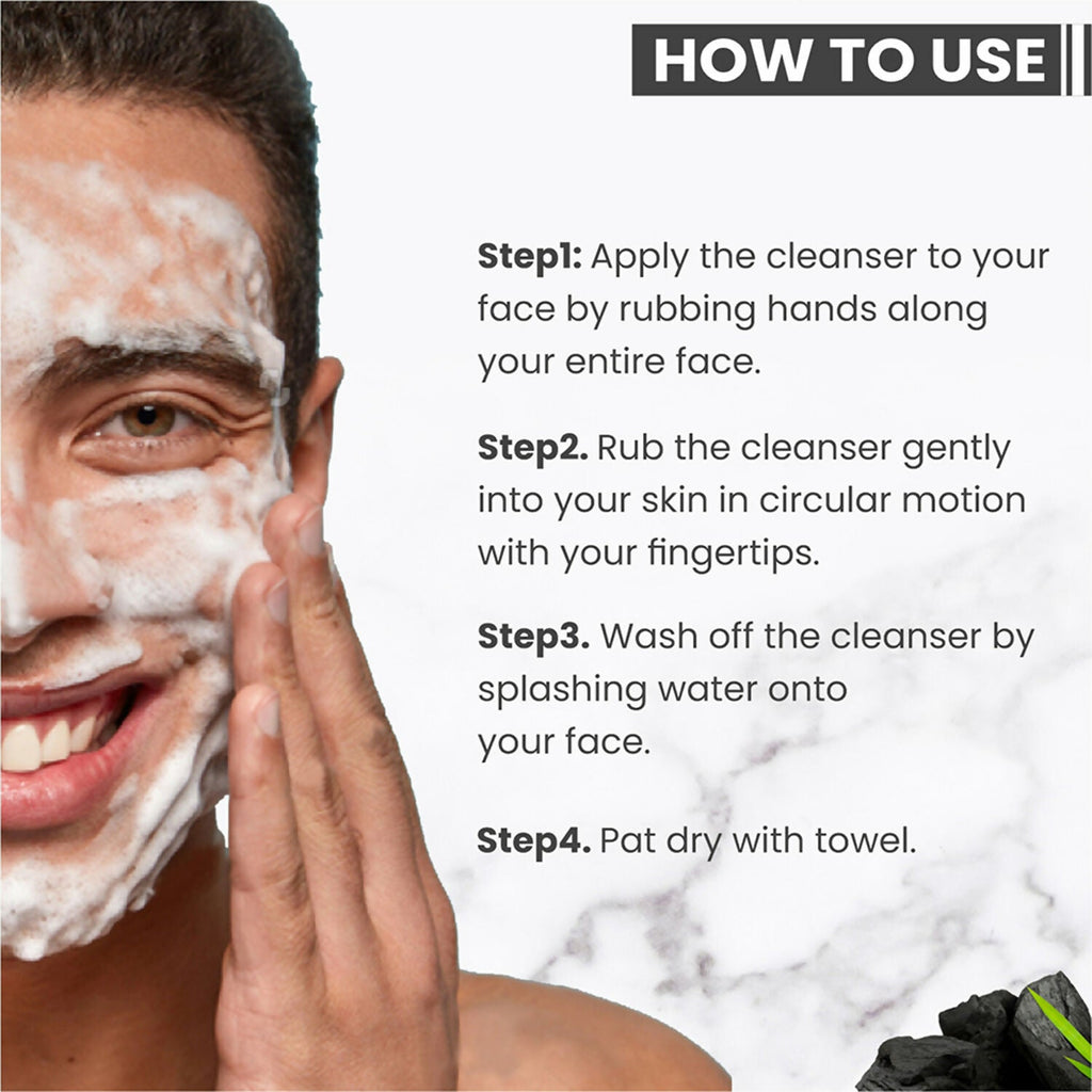 Globus Naturals Anti Pollution & Anti Acne Charcoal Face Wash For Men