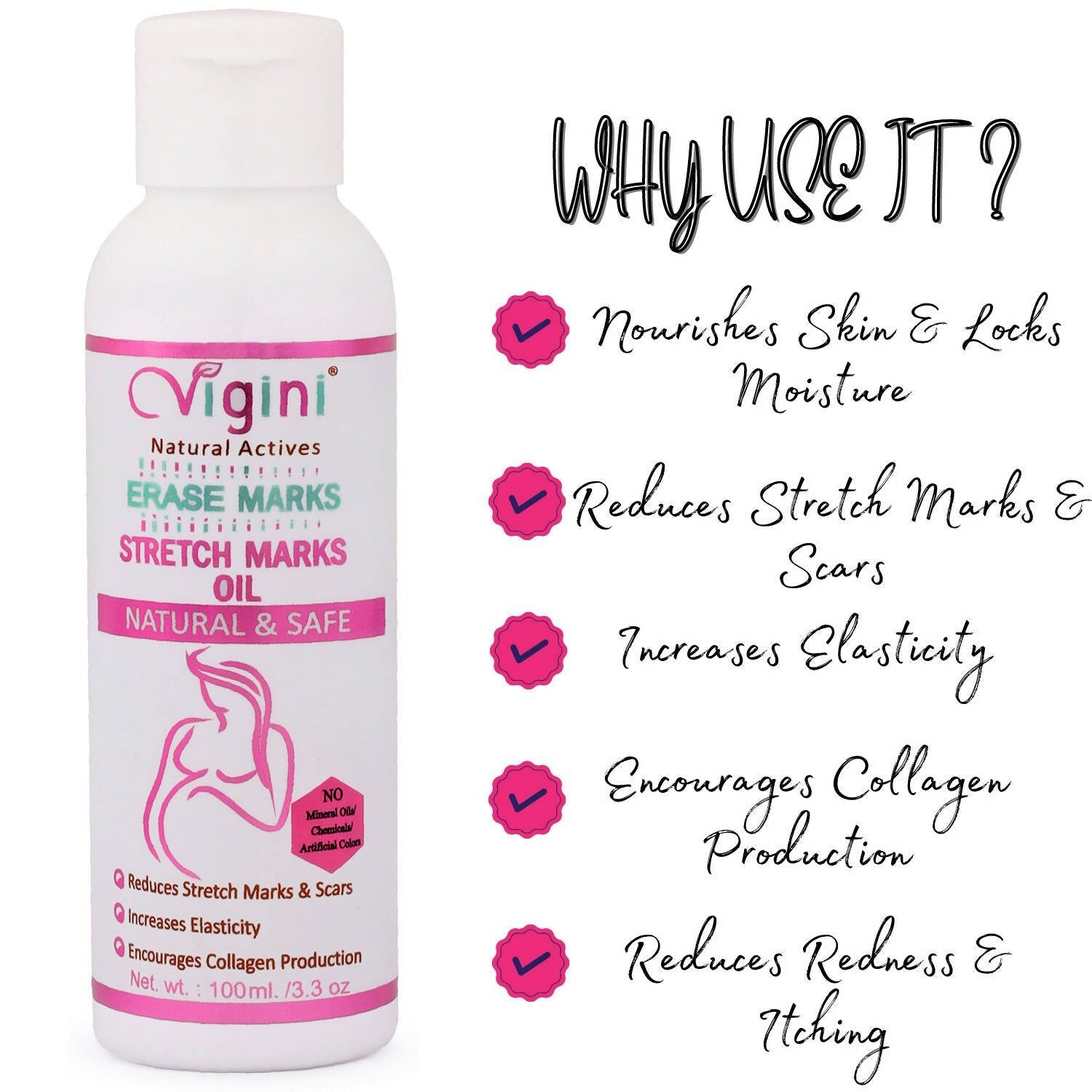 Vigini Natural Actives Stretch Marks Scars Removal Cream Oil