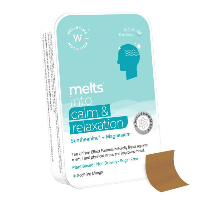 Wellbeing Nutrition Melts Calm & Relaxation Oral Strips-Soothing Mango Flavor Hover Image