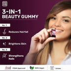 What's Up Wellness Beauty Gummies With Biotin, Zinc, Folic Acid For Hair, Skin & Nails