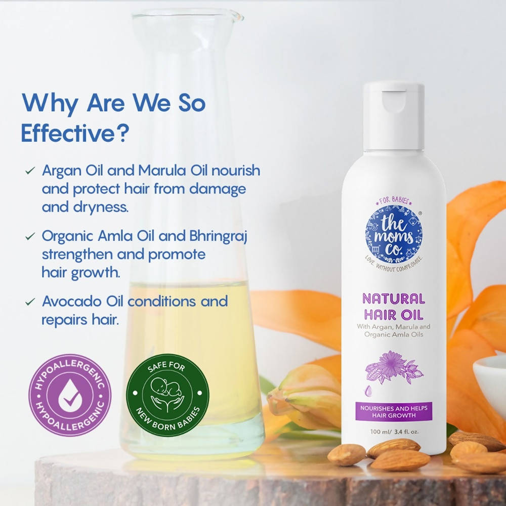 The Moms Co Natural Baby Hair Oil For Strengthens & Softens Baby's Hair