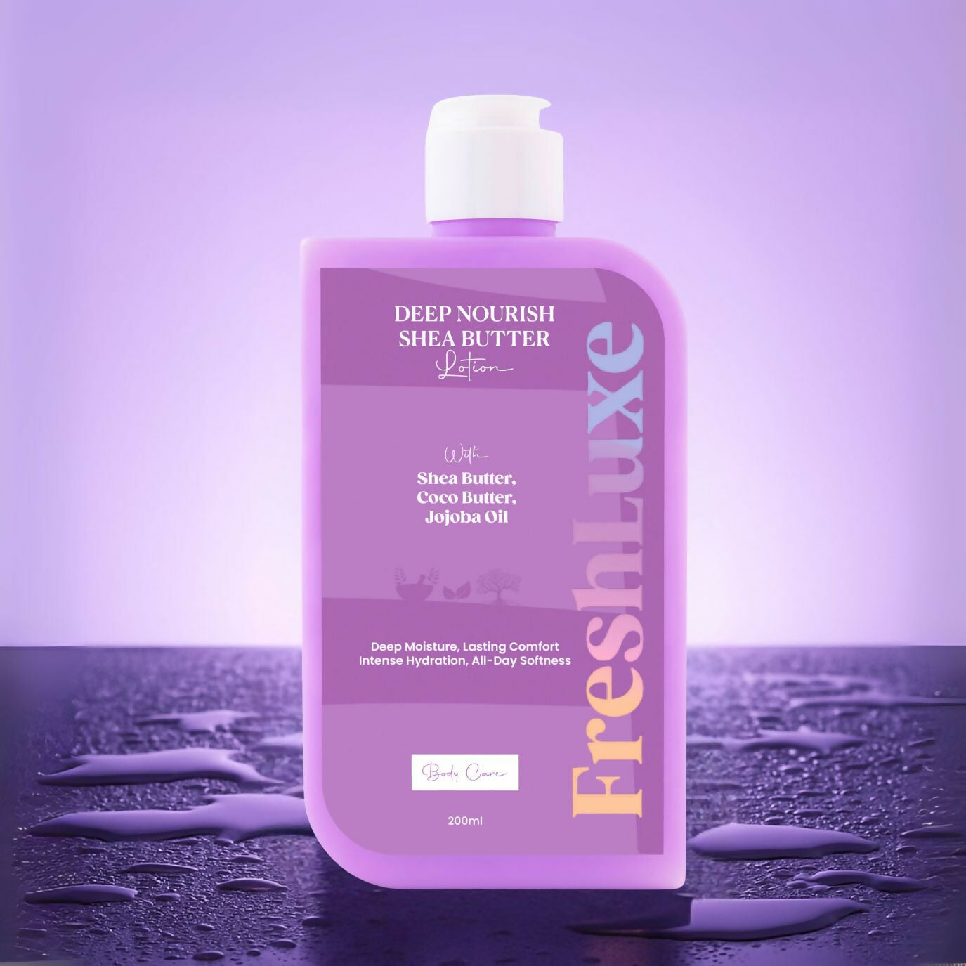 FreshLuxe Shea Butter Lotion with Coco Butter & Jojoba Oil For Deep Moisturization