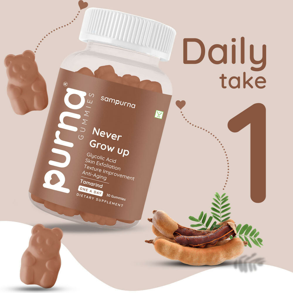 Purna Never Grow Up Glycolic Acid Gummies - Tamarind