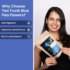 Tea Trunk Blue Pea Flowers Natural Anti-Oxidant Butterfly Pea Flower Tisane Green Tea