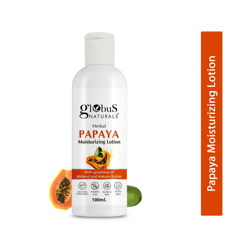 Globus Naturals Herbal Papaya Moisturizing Body Lotion For Nourishment, Glowing & Youthful Skin, All Skin Types