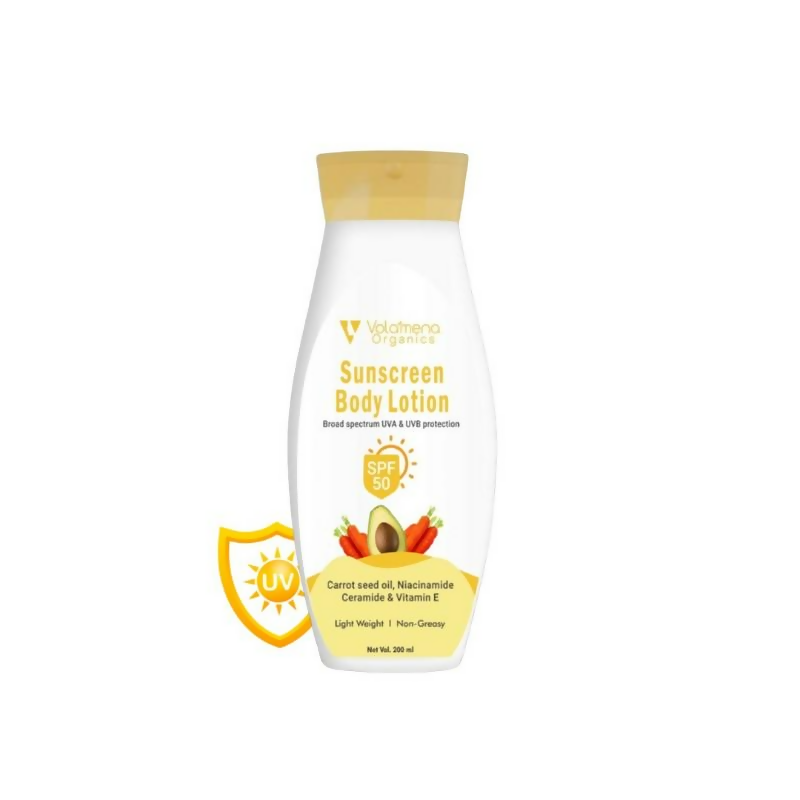 Volamena Sunscreen Body Lotion With Carrot Seed Oil Protects From UVA & UVB