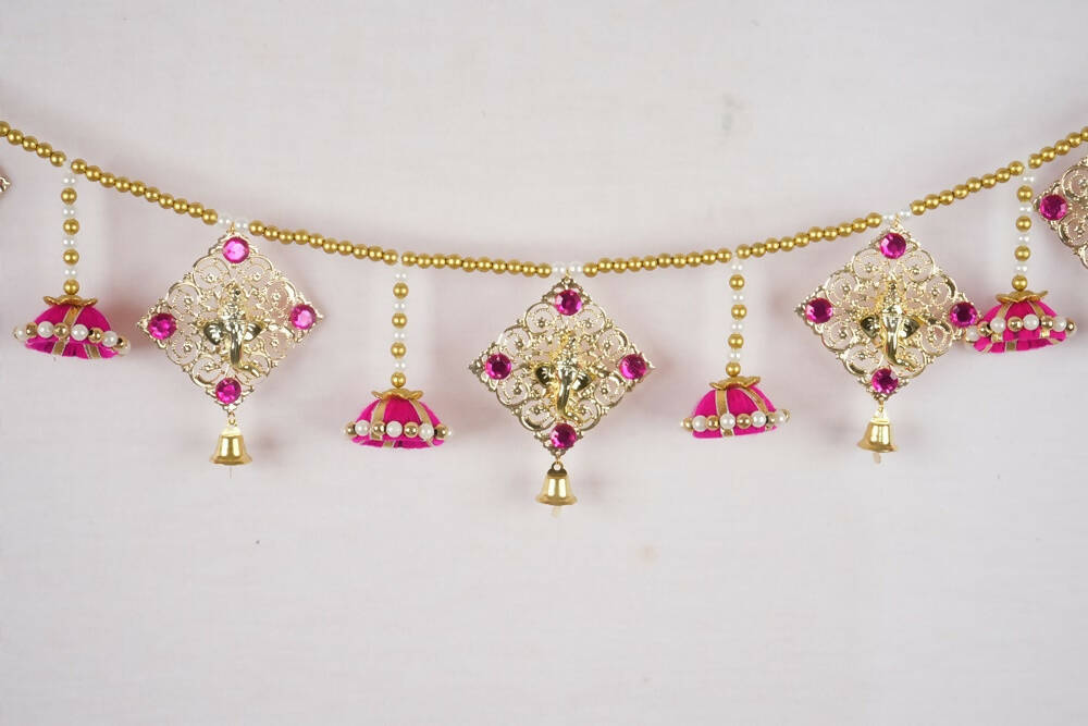 Kundan HandiKrafts Metal Square Plate Ganesha Thoranna