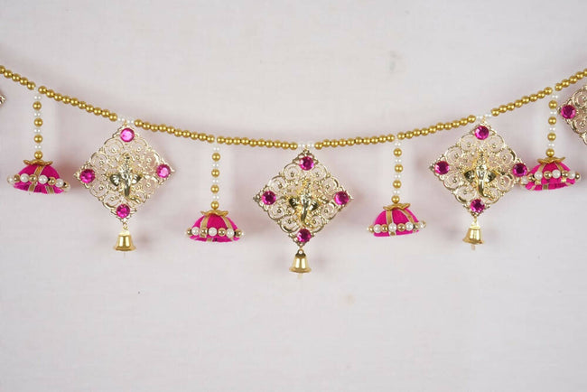 Kundan HandiKrafts Metal Square Plate Ganesha Thoranna Hover Image