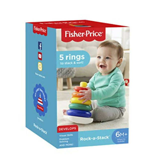 Fisher Price Rock-A-Stack - Classic Stacking Toy With 5 Colorful Rings Hover Image