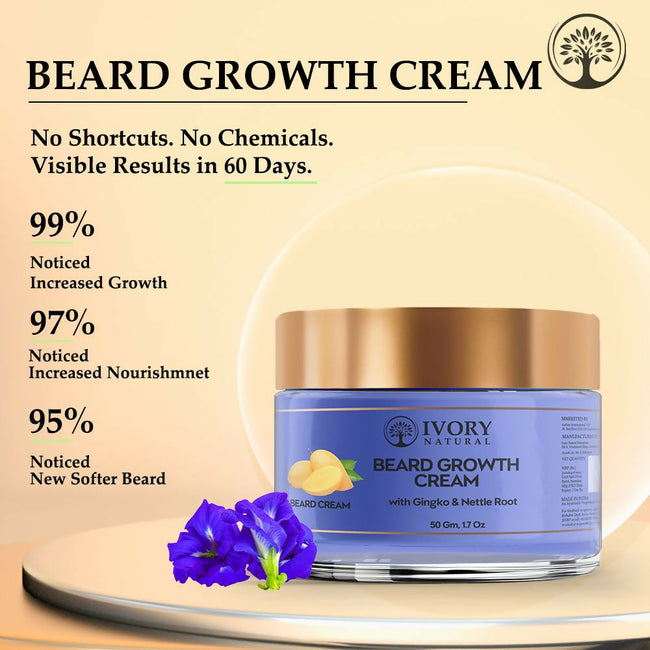 Ivory Natural Beard Growth Cream - Biotin Boosted Hair Follicle For New Hair Cycle Main Image