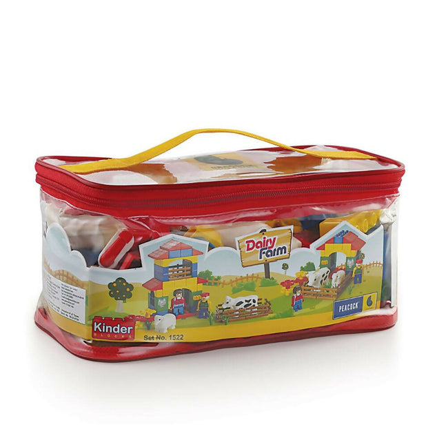 Peacock Learning & Educational Building Interlocking Blocks Set For Kids - Dairy Farm Hover Image
