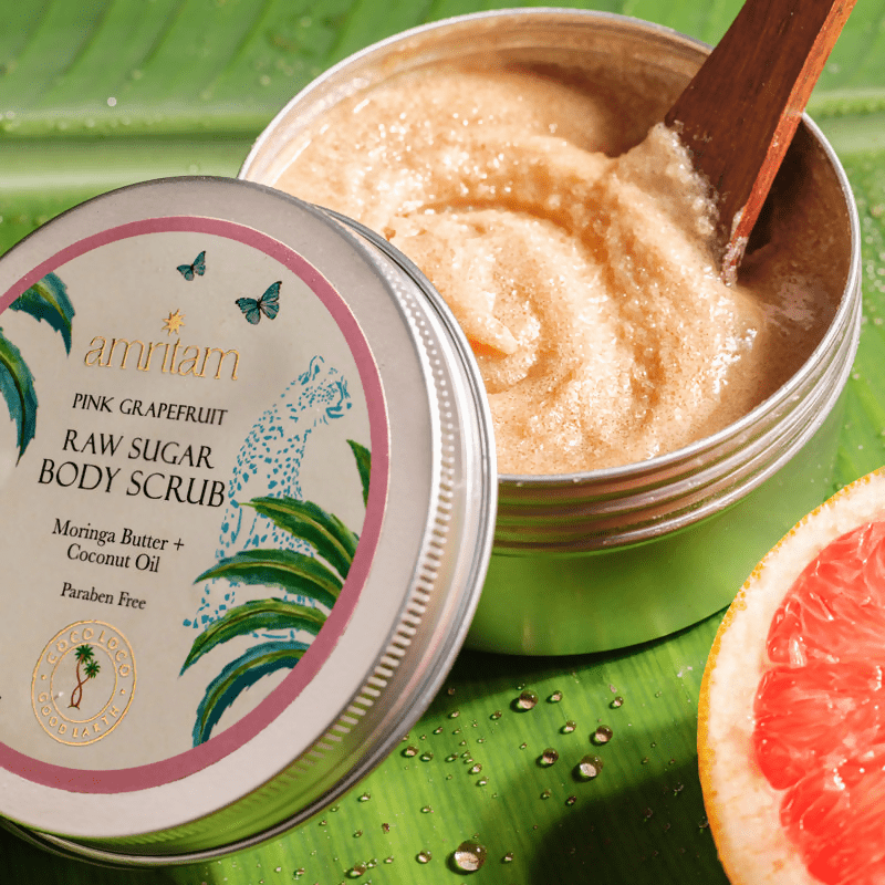 Amritam by Good Earth Pink Grapefruit Raw Sugar Body Scrub