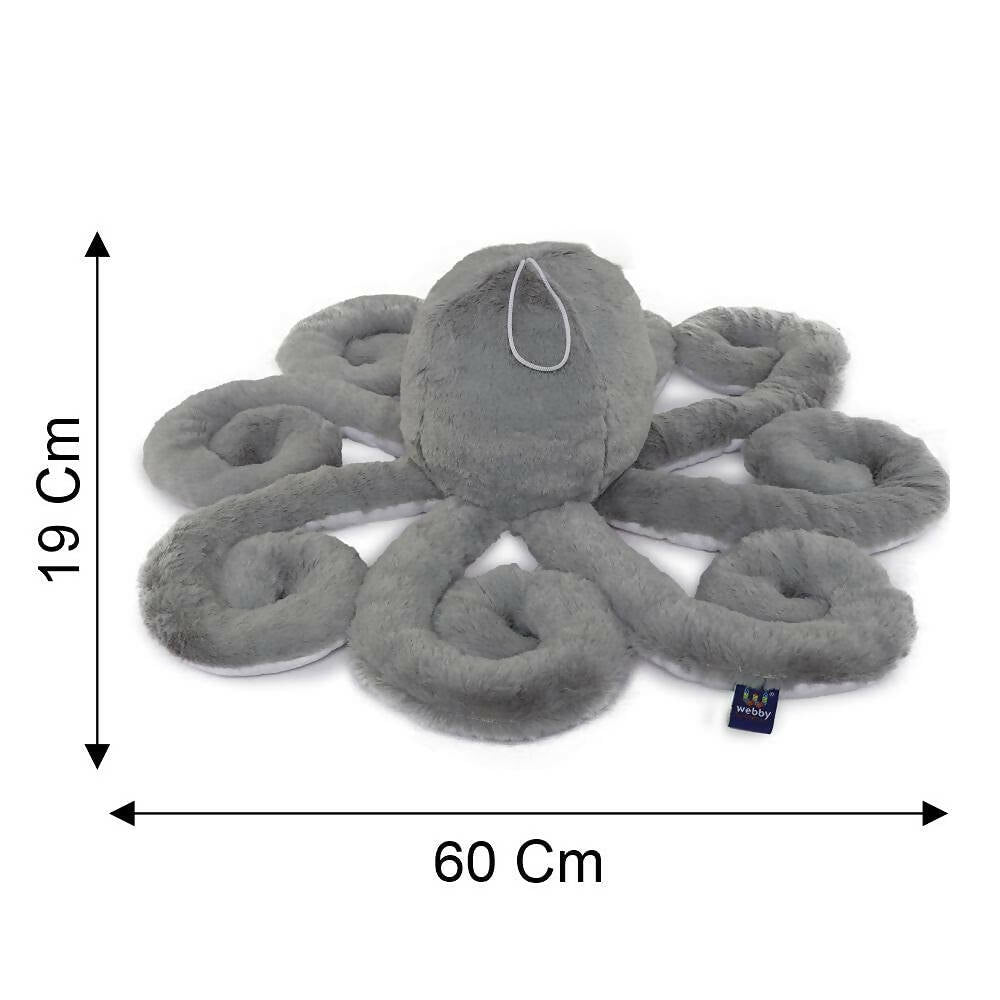 Webby Giant Realistic Stuffed Octopus Animals Soft Plush Toy-Grey