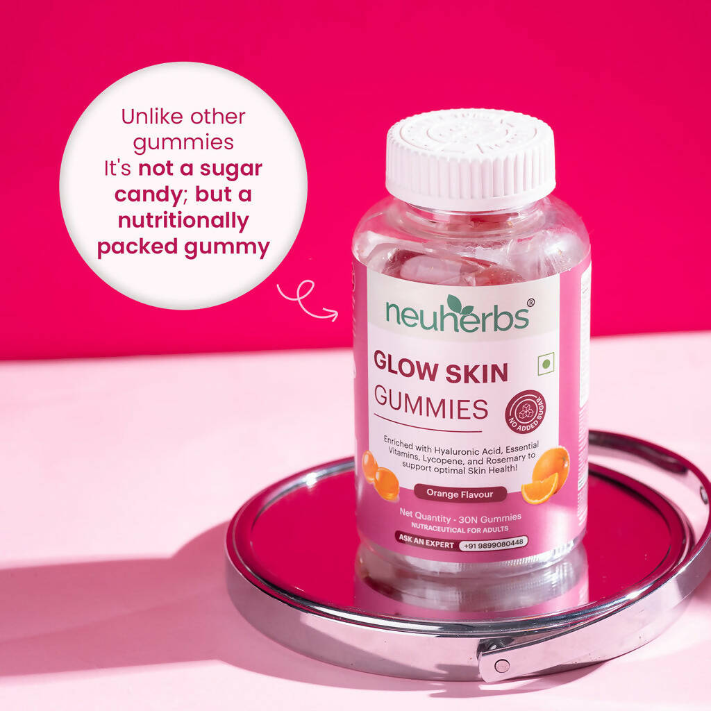 Neuherbs Glow Skin Gummies (No Added Sugar) - Orange Flavor