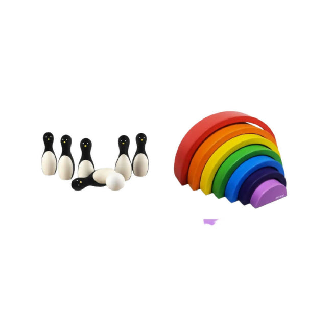 Matoyi Penguin Bowling Pin & Rainbow Stacker Combo Hover Image