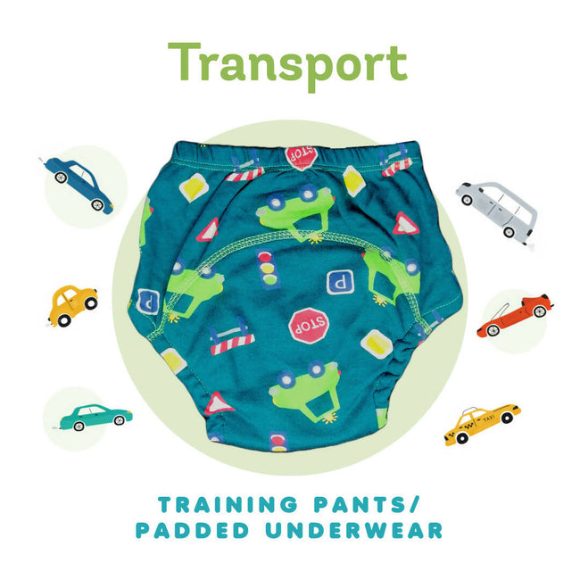 Kindermum Cotton Padded Pull Up Training Pants/Padded Underwear For Kids Sweet Treat & Transport-Set of 2 pcs Main Image