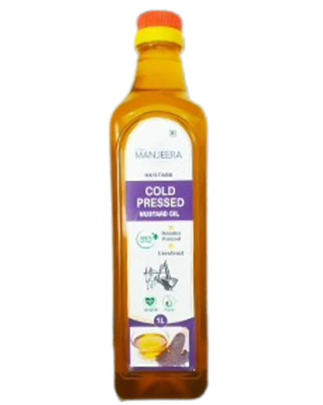 Manjeera Mustard Cold (Wood) Pressed Edible Oil Hover Image