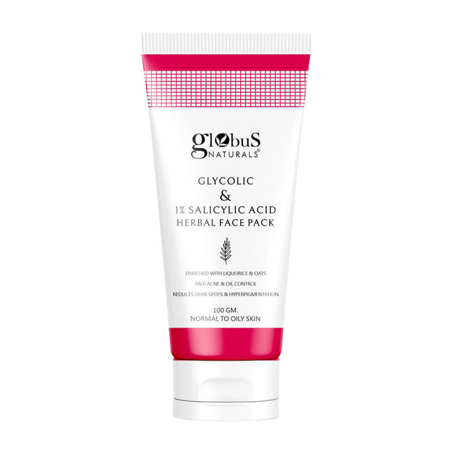 Globus Naturals Anti Acne Glycolic & 1 % Salicylic Acid Face Pack, For Acne Prone & Oily Skin Hover Image