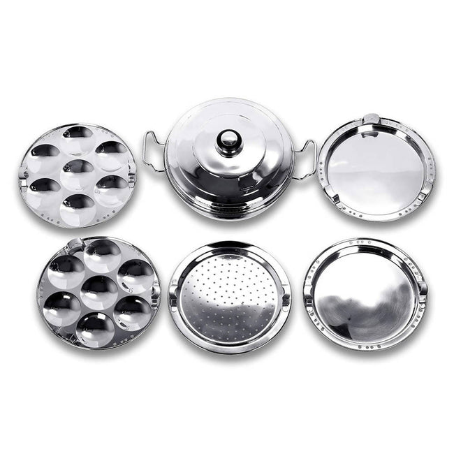Sumeet Stainless Steel Kadhai Set with Lid and 5 Plates Main Image
