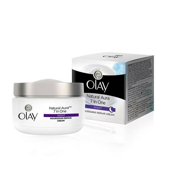 Olay Natural Aura 7 In One Night Nourishing Repair Cream Hover Image