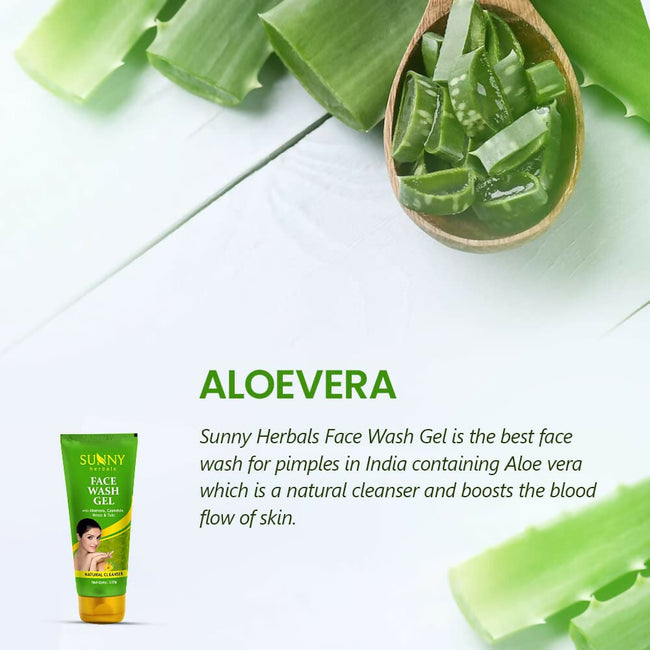 Sunny Herbals Face Wash Gel with Aloevera, Calendula, Neem & Tulsi Main Image