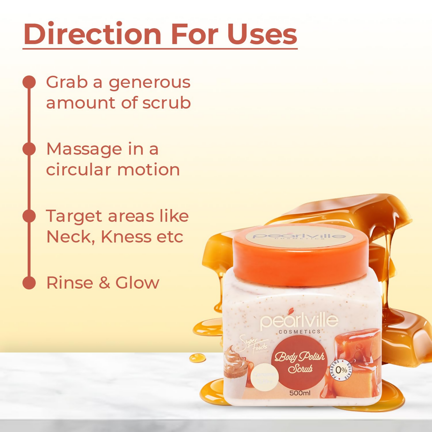 Pearlville Super Foods Collection Caramel Coffee Body Polish Scrub