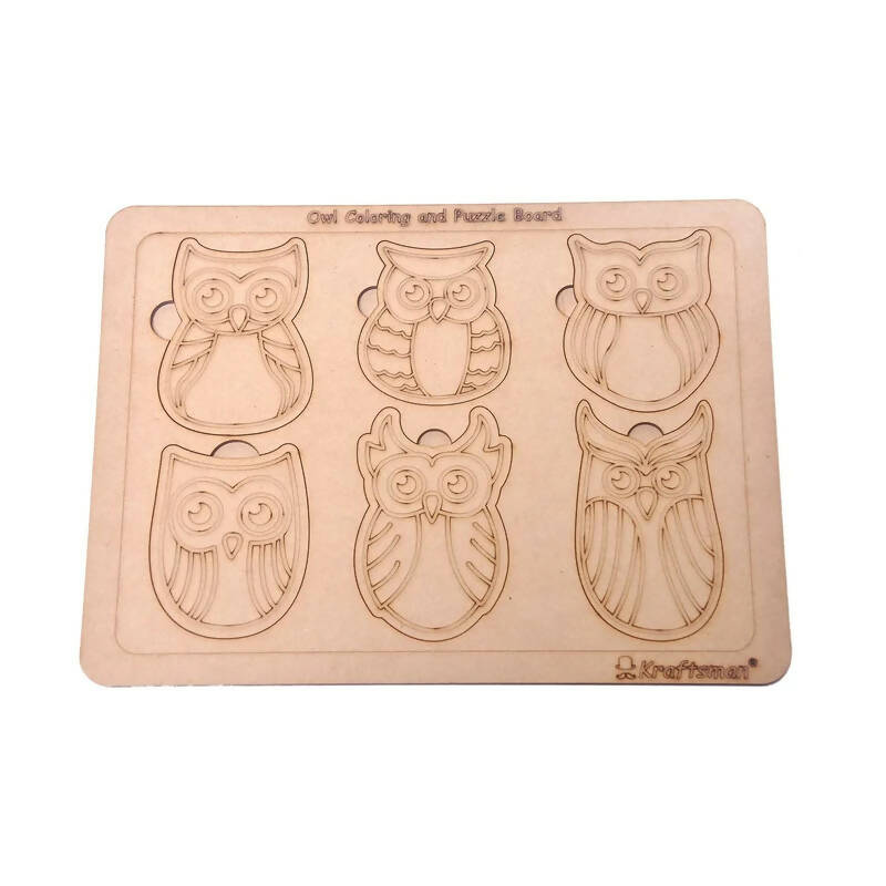 Kraftsman Owl Shapes Puzzle Board | Color Kit Included
