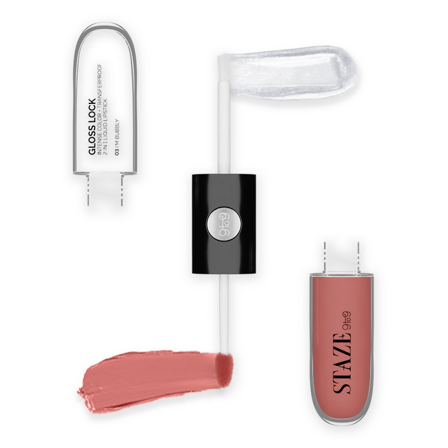 Staze 9To9 Gloss Lock 2-In-1 Liquid Lipstick - 03 Im Bubbly Hover Image