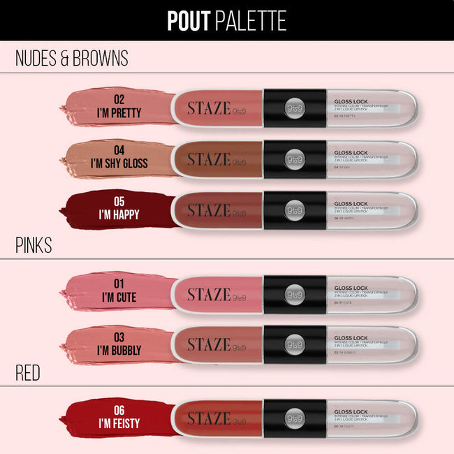Staze 9To9 Gloss Lock 2-In-1 Liquid Lipstick - 06 Im Feisty Main Image