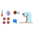 Nesta Toys Wooden Coffee Maker Toy (Blue), Kitchen Cooking Toy, Pretend Play (3+ Years) - 9 Pcs