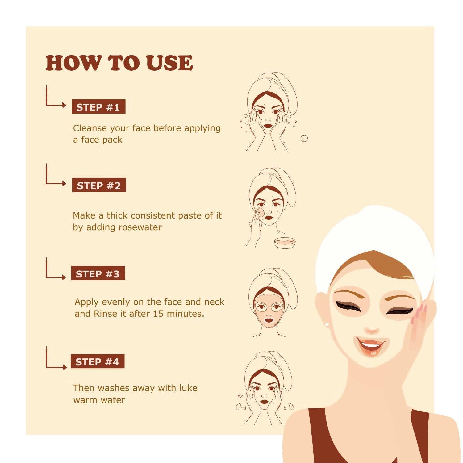 Kimayra Sandalwood + Saffron Face Pack Powder For Brighter Skin Tone, Helps In Anti-Ageing & Soothes Skin