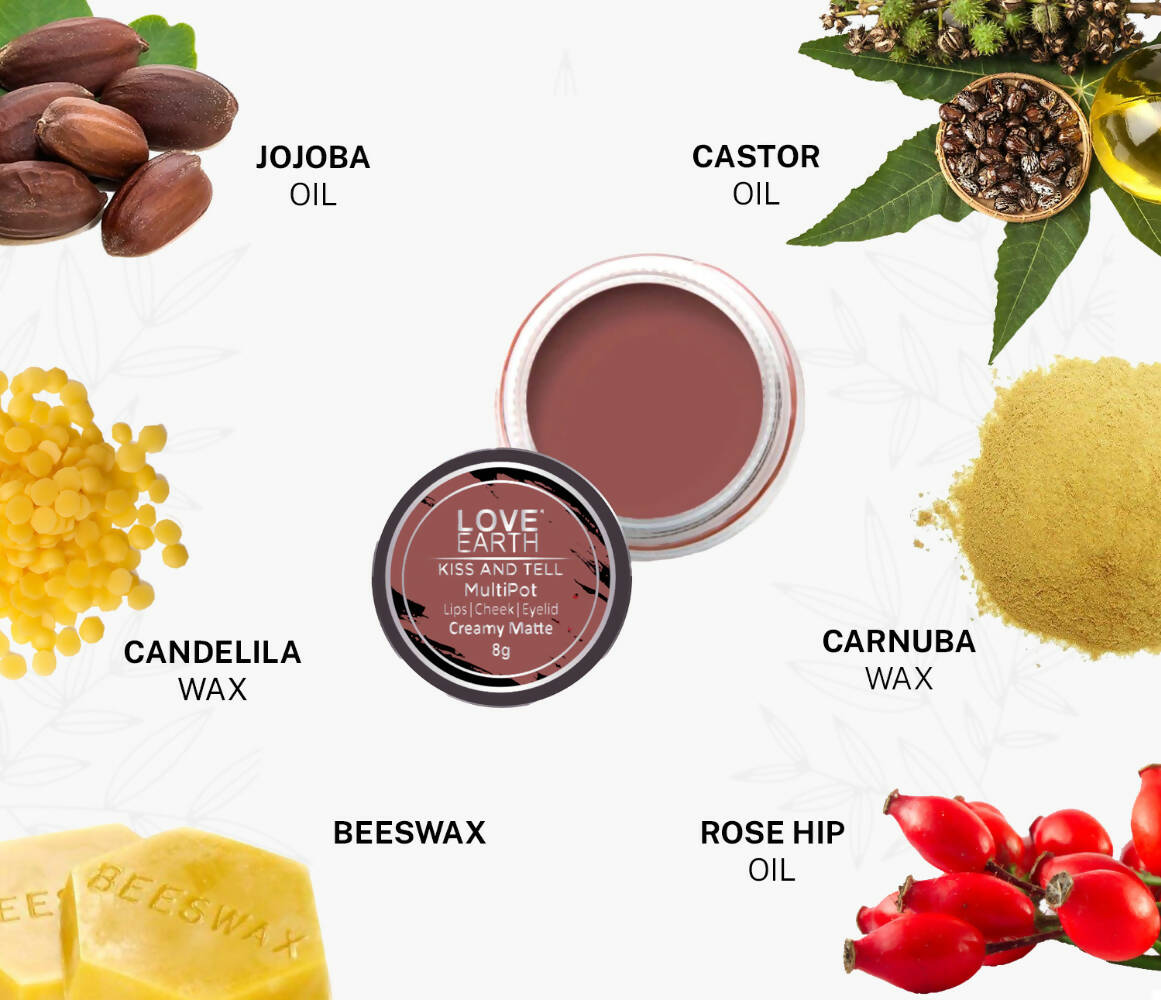 Love Earth Lip Tint & Cheek Tint Multipot-Kiss & Tell