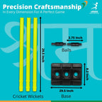 Vifitkit Cricket Stumps with Stand & Bails (Black and Flourescent Green)