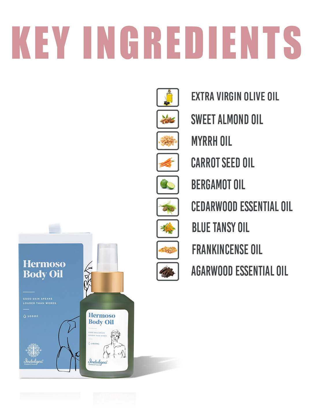 Indulgeo Essentials Hermoso Body Oil For Men