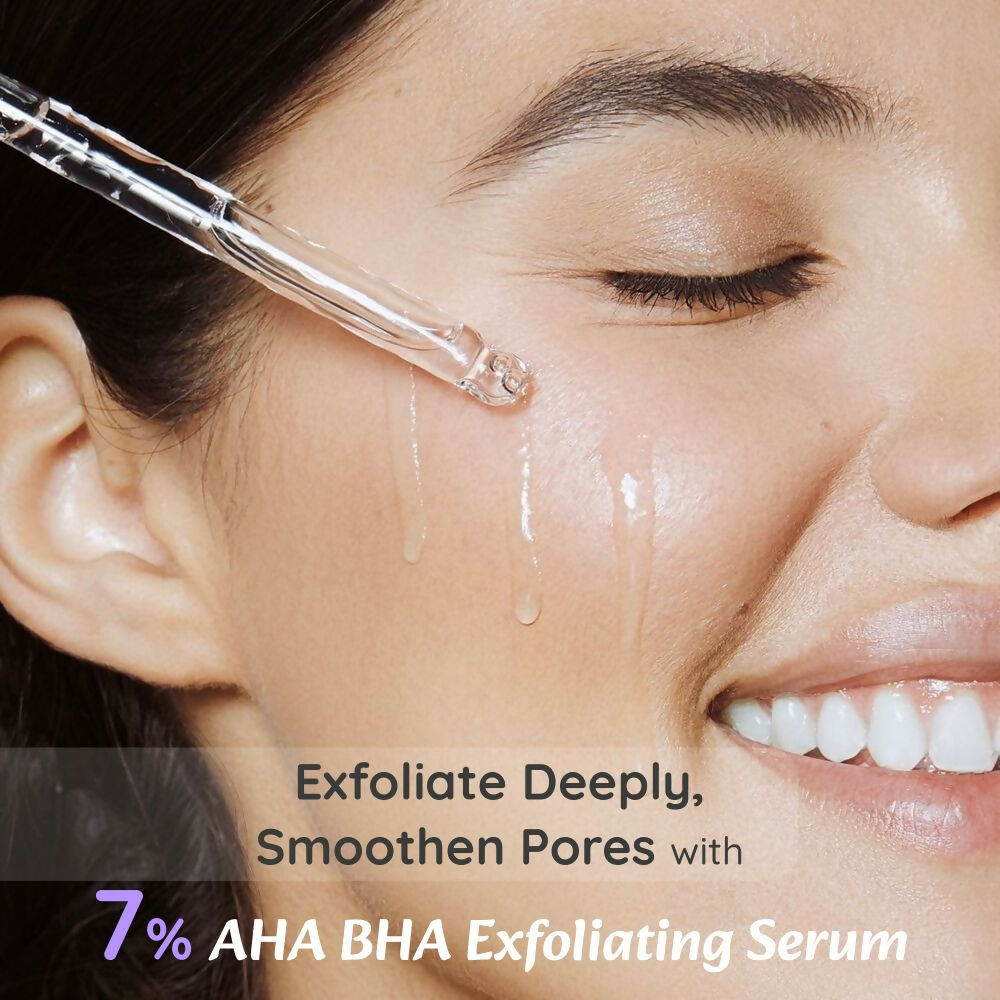 Wild Oak 7% AHA BHA Exfoliating Face Serum Pore Cleansing & Anti-Aging, Anti Acne Serum