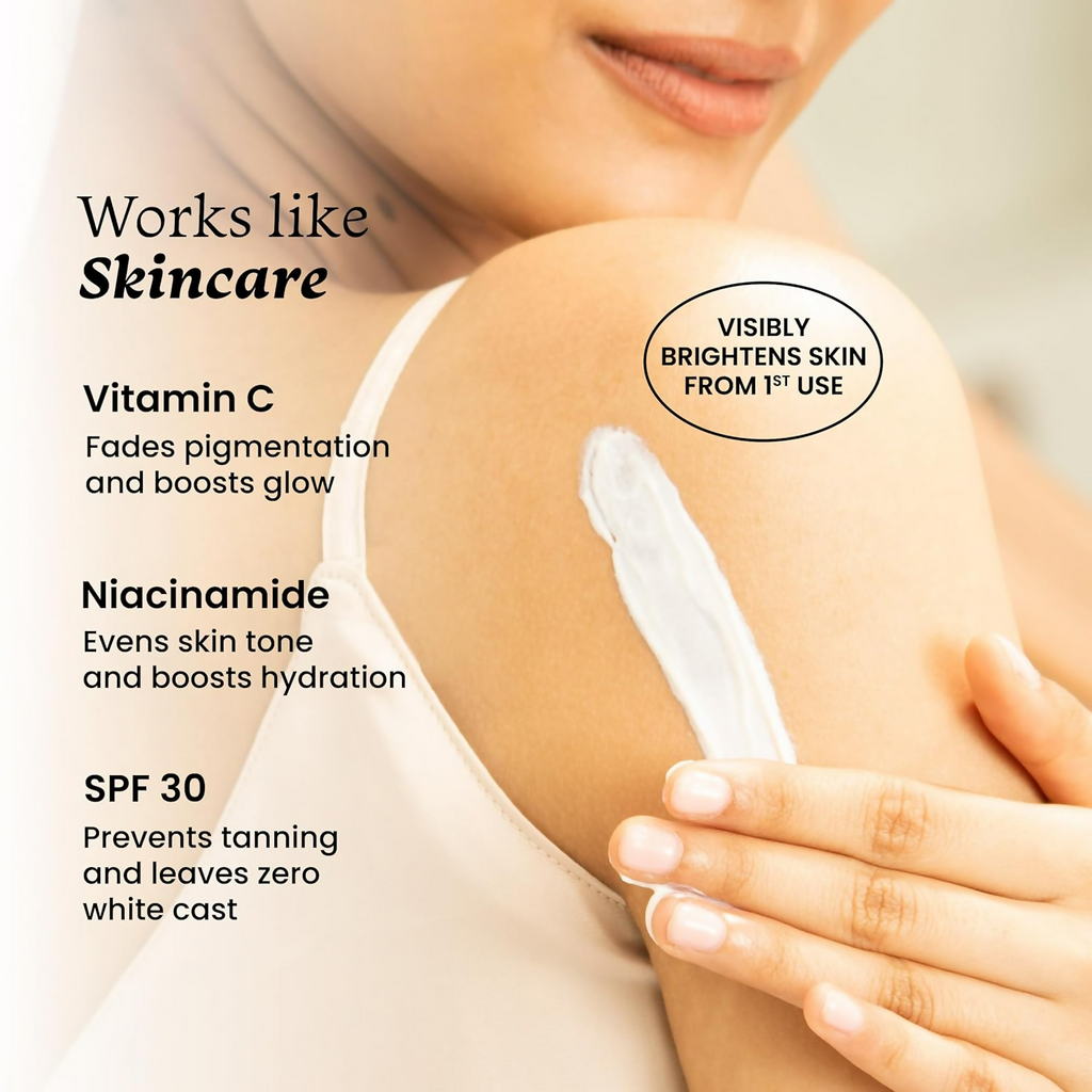 Foxtale Brightening Body Lotion SPF 30 with Niacinamide & Vitamin C For Glowing Skin