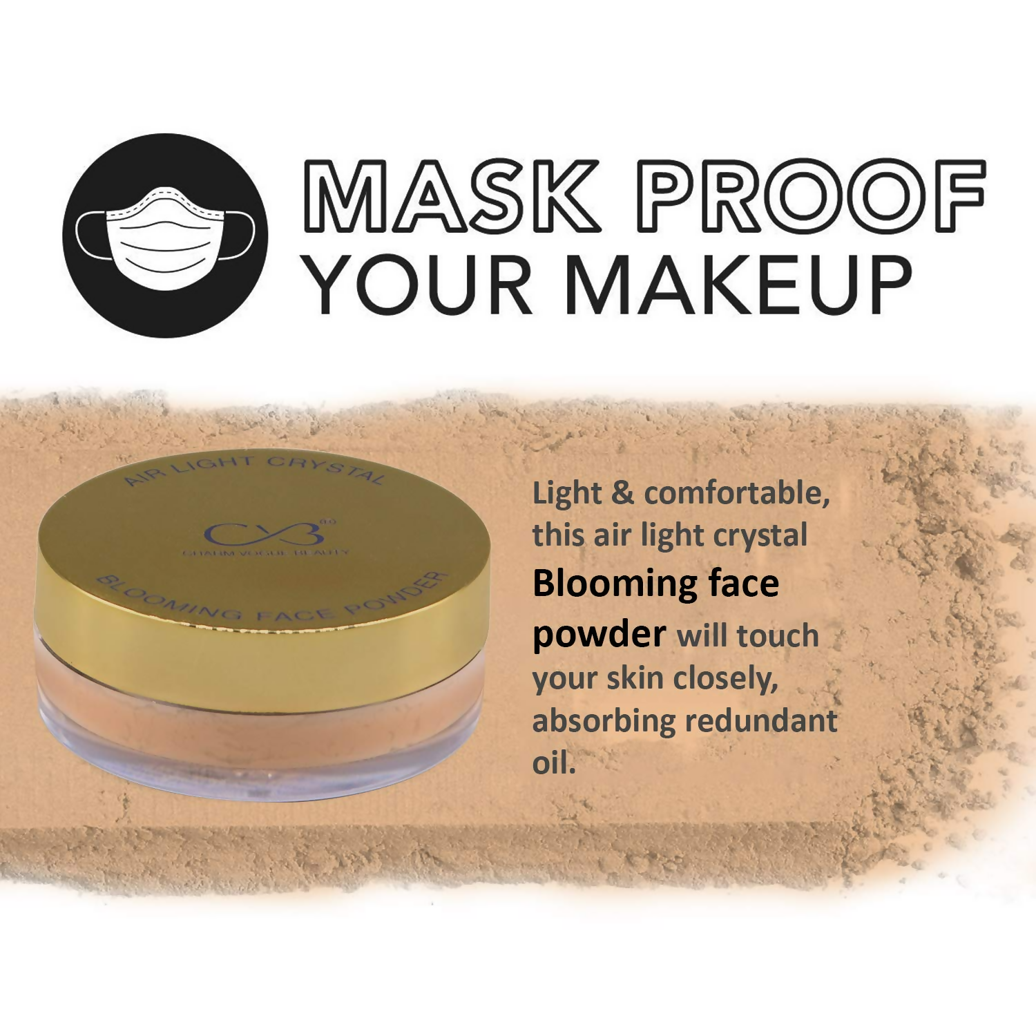 CVB C54 Blooming Loose Face Powder Air Light Crystal Oil Control Powder Shade 4