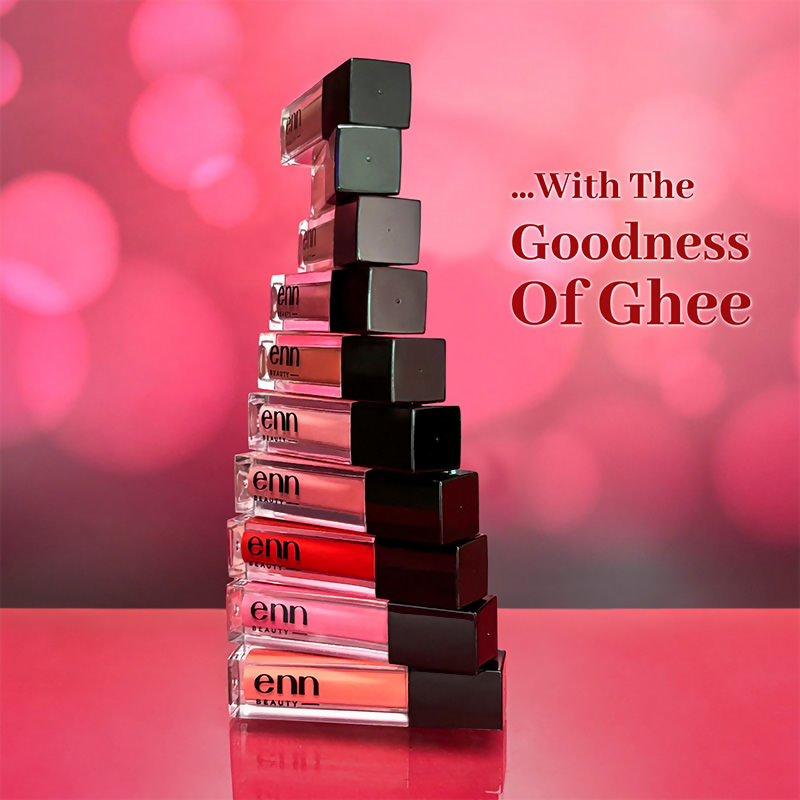 Enn Long-Lasting Liquid Lipstick With Ghee - Full Coverage & Transferproof - Cosmo Pink