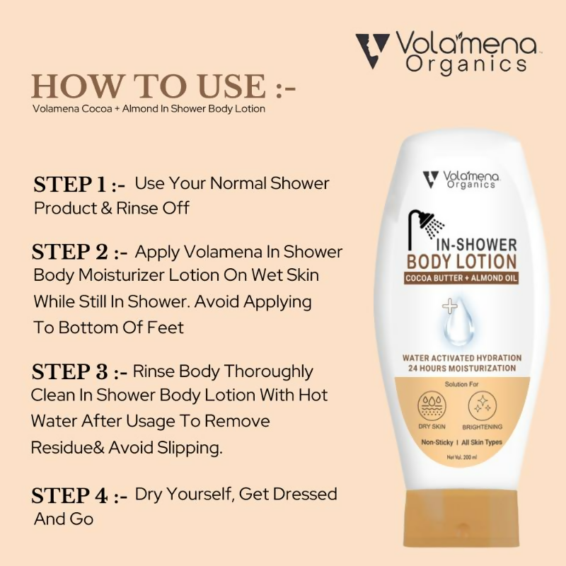 Volamena Cocoa + Almond In-Shower Body Lotion With Shea Butter