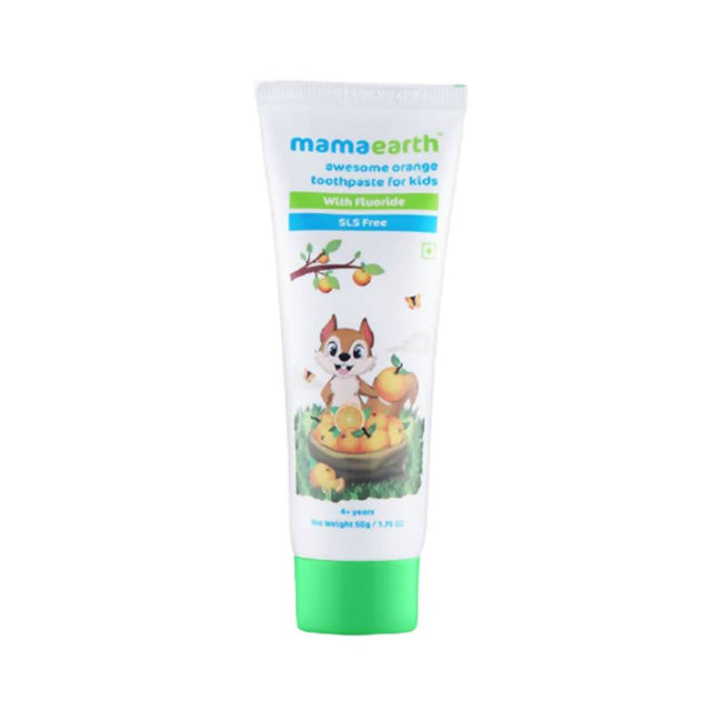Mamaearth Awesome Orange Baby Toothpaste Cleanses Teeth, Provides Healthy Teeth & Gums - Limited Time Offer Hover Image