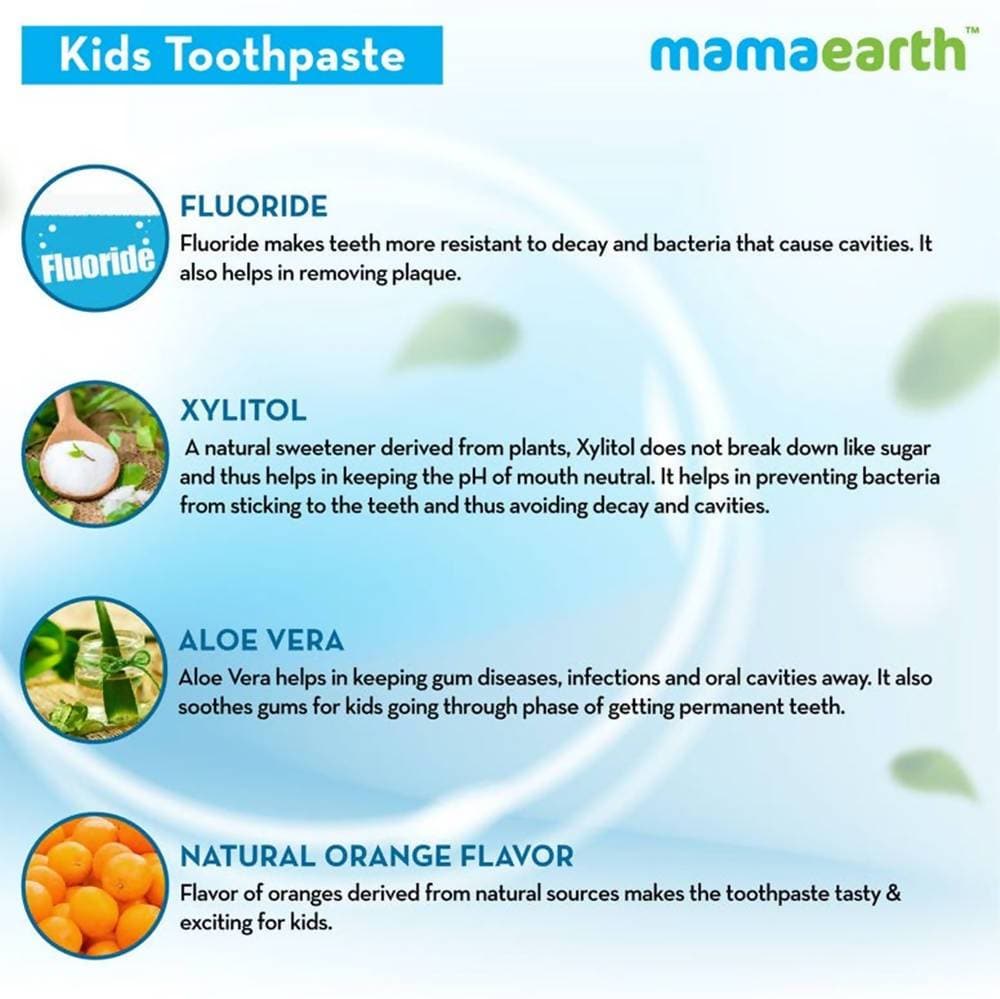 Mamaearth Awesome Orange Baby Toothpaste Cleanses Teeth, Provides Healthy Teeth & Gums