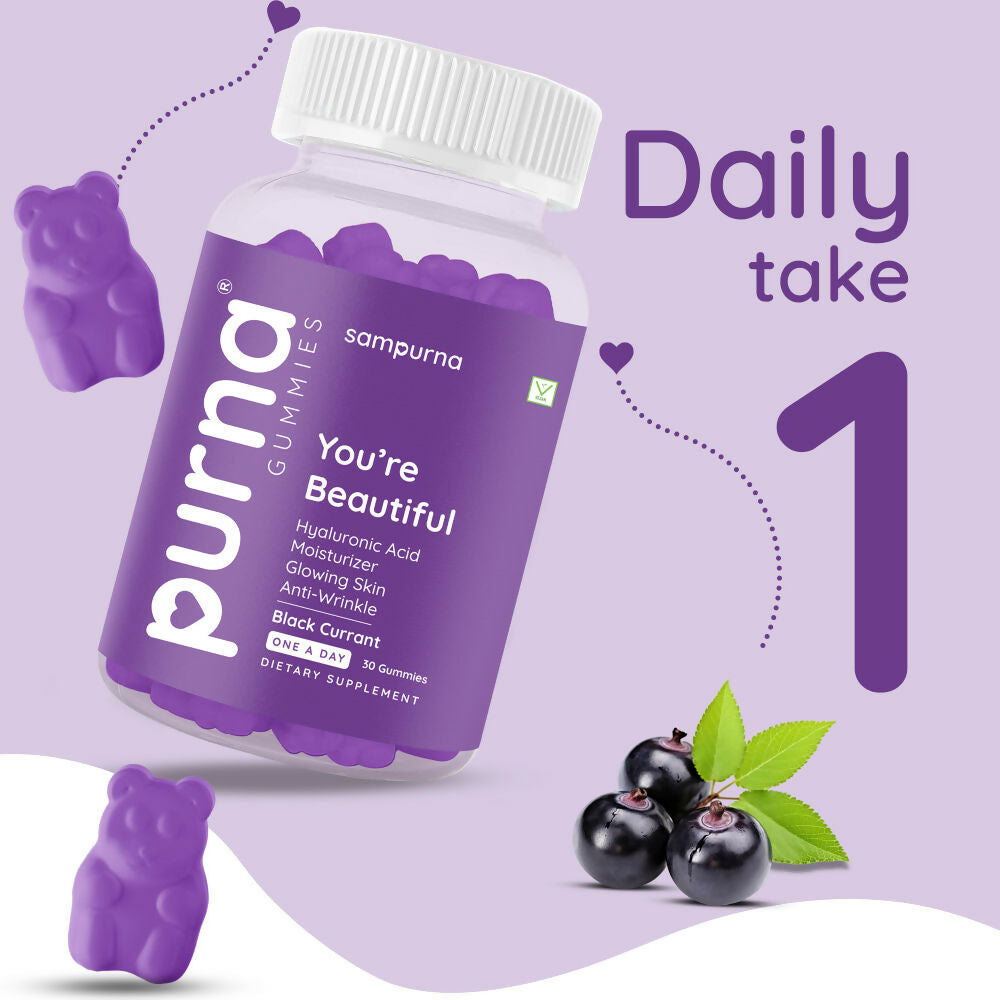 Purna Sampurna You're Beautiful Hyaluronic Acid Gummies - Black Currant