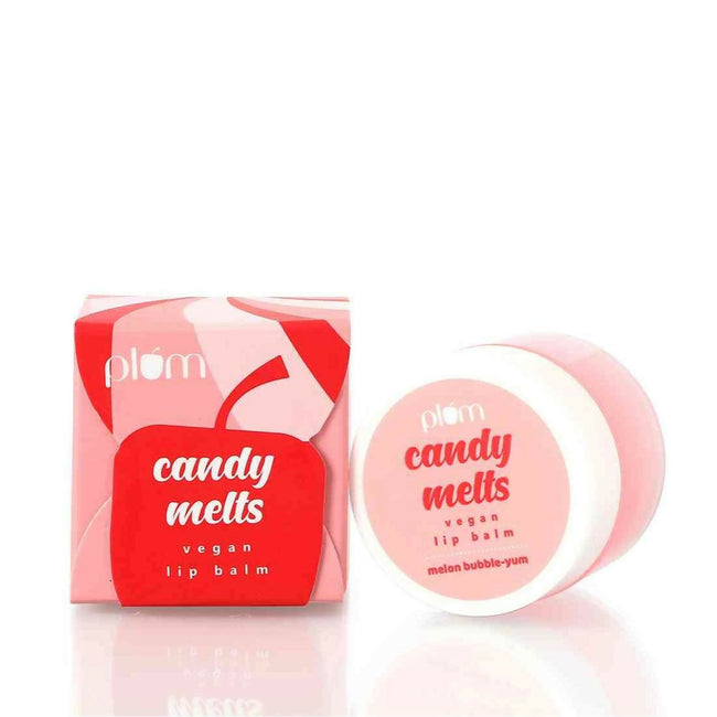 Plum Candy Melts Vegan Lip Balm Red Velvet Love For Dry & Chapped Lips, Natural SPF with Vitamin A Hover Image