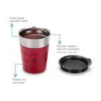 Vaya Popcup Insulated Coffee Mug Tumbler With Lid - 250 ml (Red)