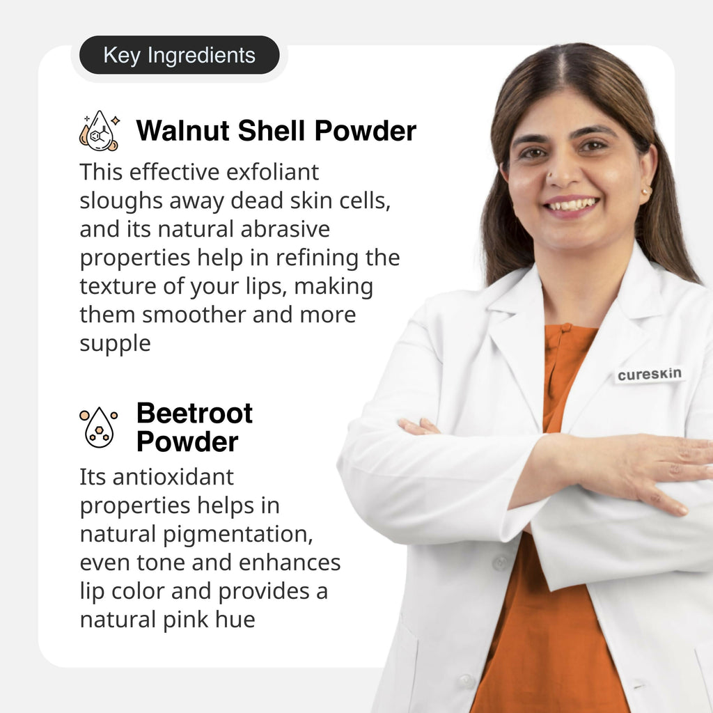 Cureskin Lightening Lip Scrub for Men and Women