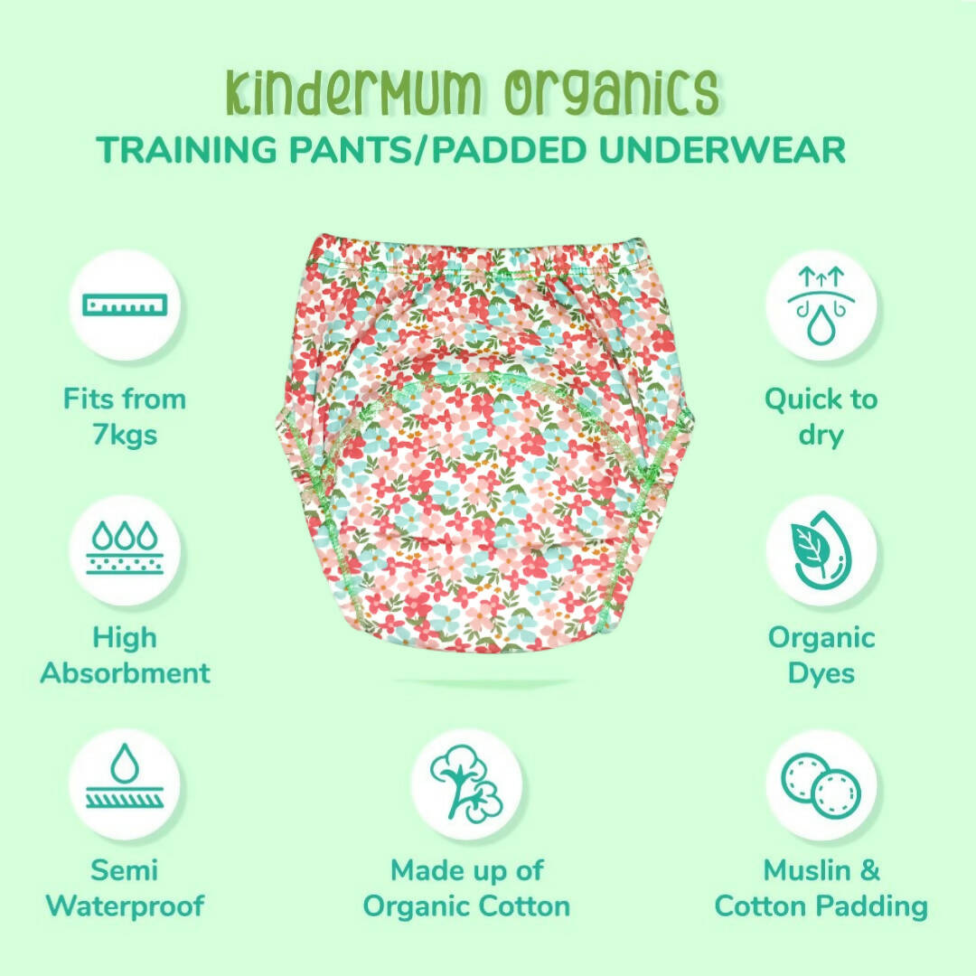 Kindermum Cotton Padded Pull Up Training Pants/ Padded Underwear˜For Kids-Autumn Animals Set of 2 pcs