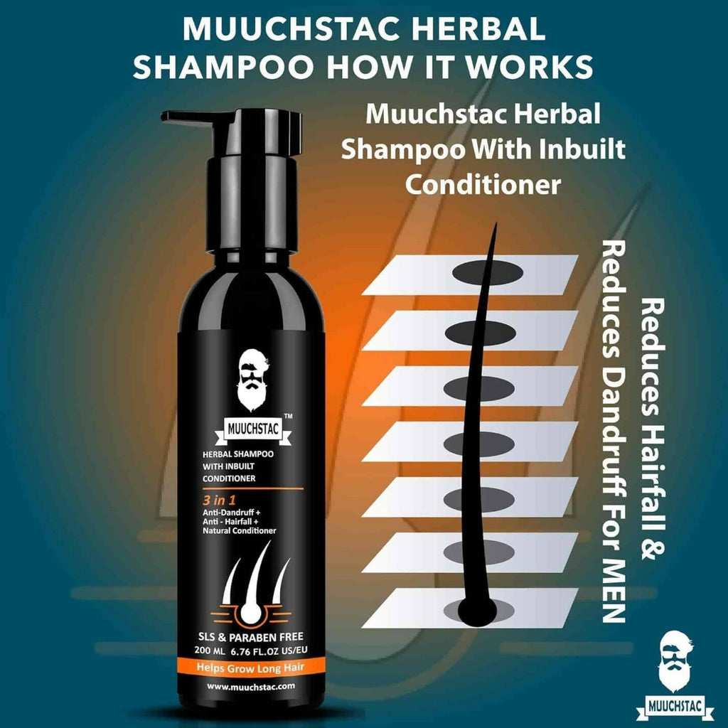 Muuchstac Herbal Shampoo With Anti-Dandruff & Anti-Hairfall Solution