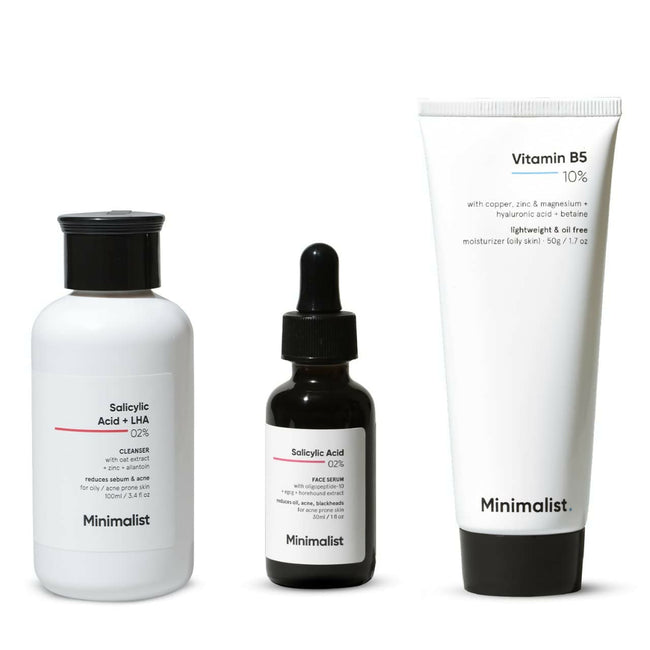 Minimalist Anti-Acne Kit, Skincare Routine Kit - Face Wash, Moisturizer, and Serum Hover Image
