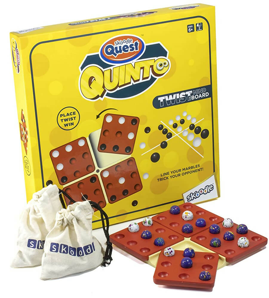 Skoodle Quest Quinto, Brain Puzzle and Strategy Board Game for Children and Adults